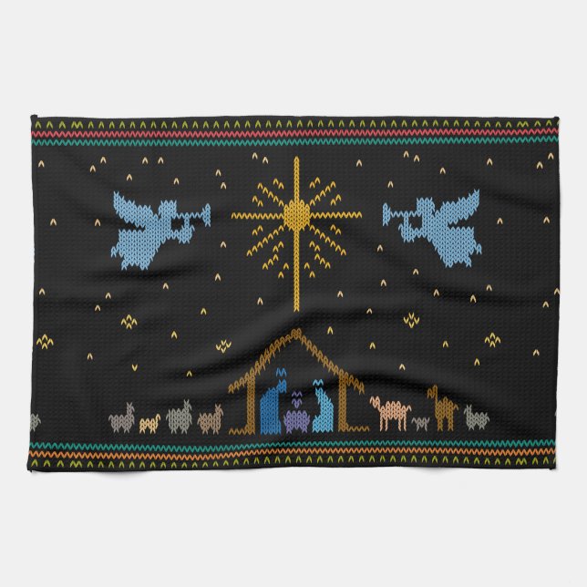Glad jul Sweater Nativity Kristna Glad jul Kökshandduk (Horisontell)