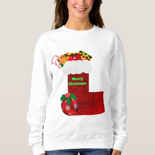 Glad jul sweatshirt t shirt (Framsida)