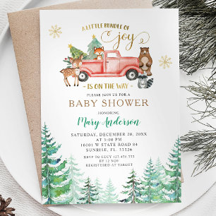 Glad jul Tall Baby Shower är på väg Inbjudningar