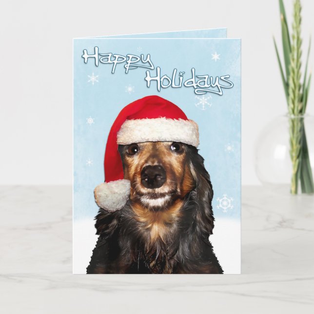 Glad jul teckel kort (Framsida)