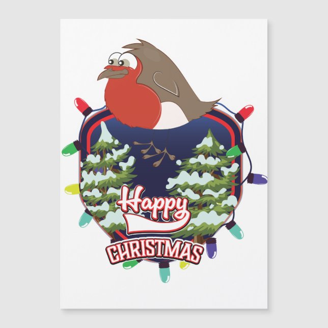 Glad jul tecknad Robin logotyp (Framsida)