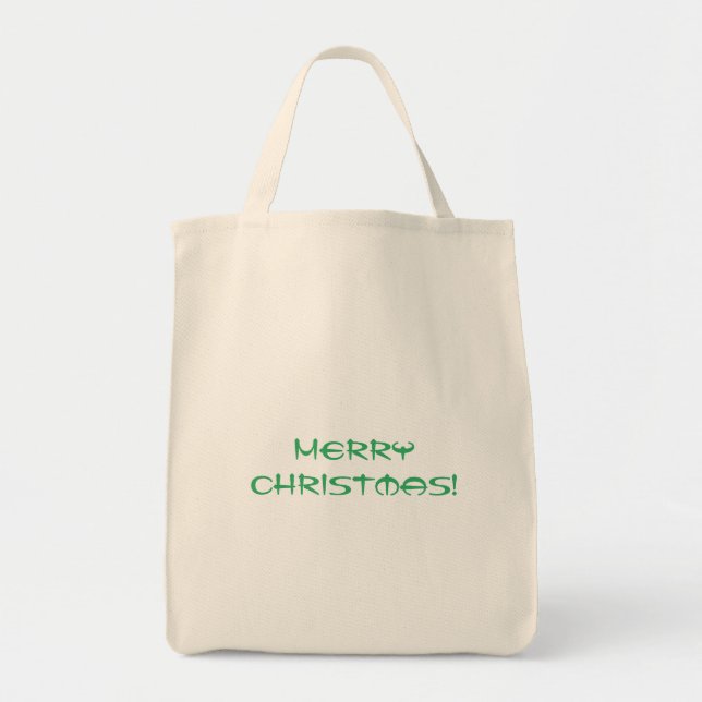Glad jul Text Tryckt gör Shopping Älskare Tygkasse (Framsidan)