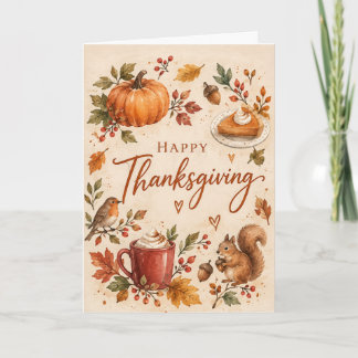 Glad jul Thanksgiving Högtidlig hälsning Kort