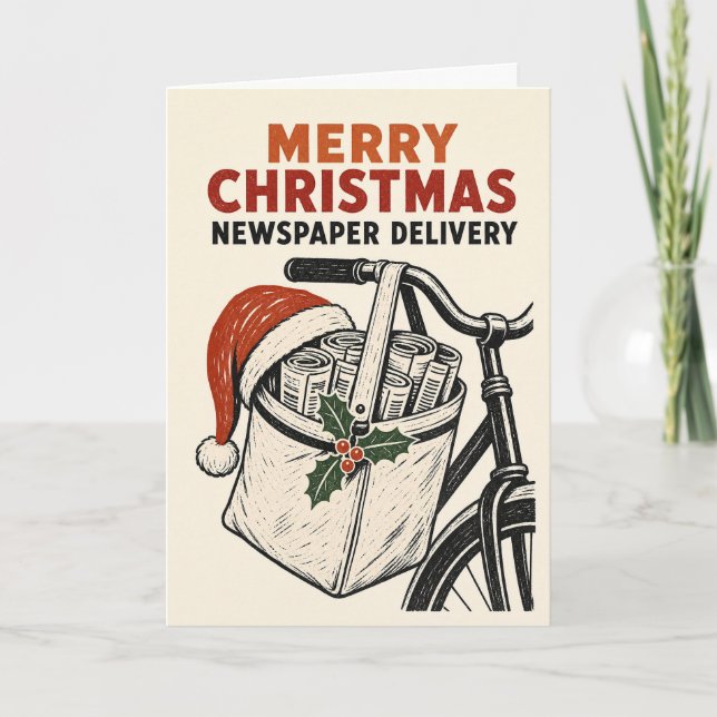 Glad jul Tidningsleverans kort (Framsida)
