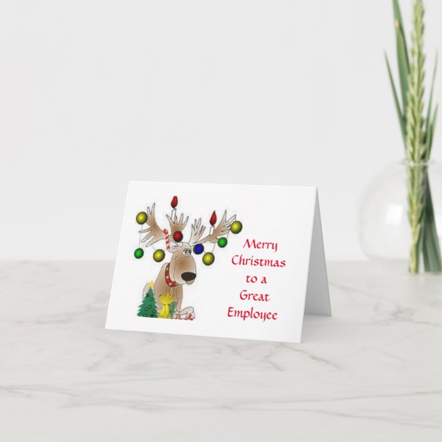 **GLAD JUL** TILL EN STORARTAD ANSTÄLLD" KORT (Framsida)