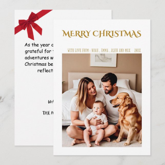 Glad jul till familjen - Festlig högtid Inbjudningar (Fram/baksida)