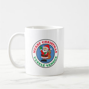 Glad jul tjeckisk jul tomte kaffemugg