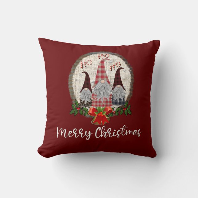 Glad jul Tomtar Rustika, Plaid, Trendiga  Kudde (Framsida)