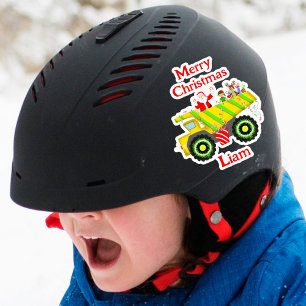 Glad jul Tomte i sopbil Alv, Ren Klistermärken
