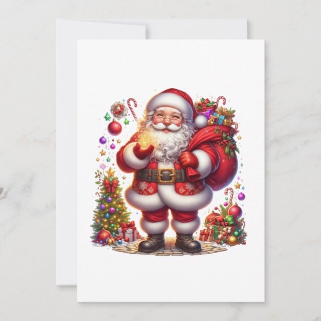 Glad jul tomte jul julkort (Framsida)