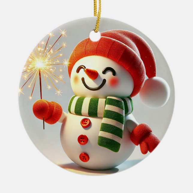 Glad Jul Tomte Julgransprydnad Keramik (Framsidan)