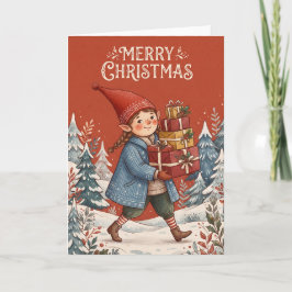 Glad jul Tomte Kort