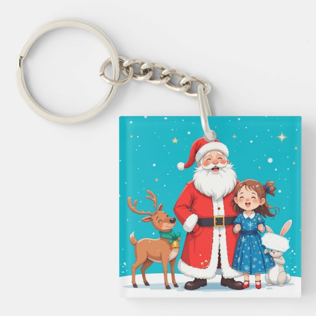 Glad jul tomte med snöjungfru (Framsidan)