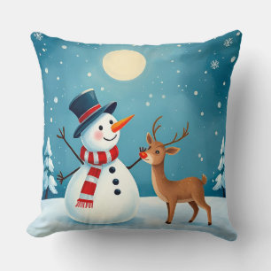 Glad Jul Tomte och Ren Kudde