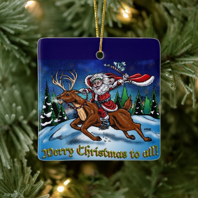 Glad Jul Tomte Ornament av Tracy Lesch (Träd)