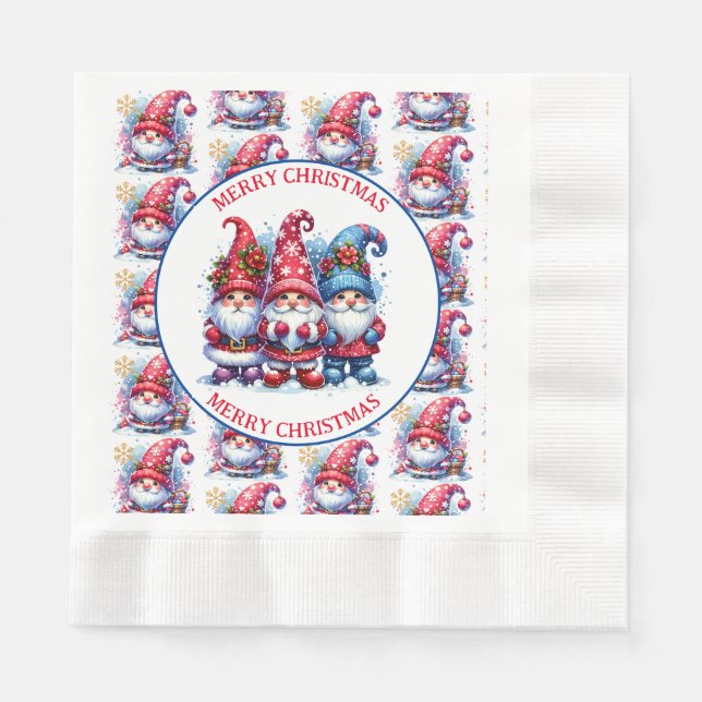 Glad jul Tomte Pappersservett (Framsidan)