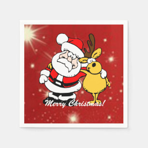 Glad jul Tomte/renar servetter