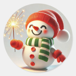 Glad Jul Tomte Runt Klistermärke