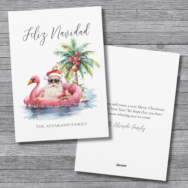 Glad jul Tomtebobbe Stranden Jul Julkort (Christmas Tree Beach Feliz Navidad Holiday Card)