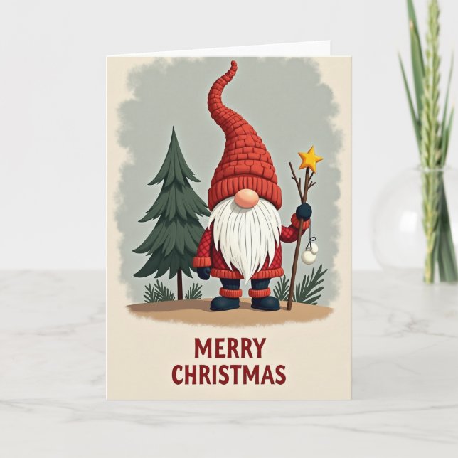 Glad jul Tomtekort Kort (Framsida)