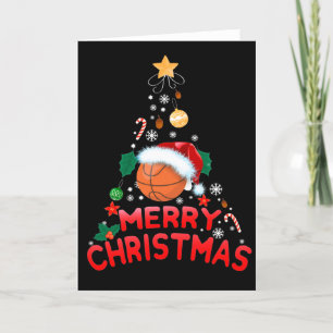 Glad jul Träd Basketboll Tomtehatt 2021 Helgkort