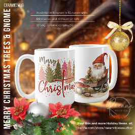 Glad jul Träd & Gnome Keramik Mugg