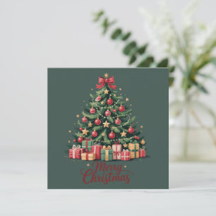Glad jul Träd Högtid Vinter Xmas Högtid Julkort