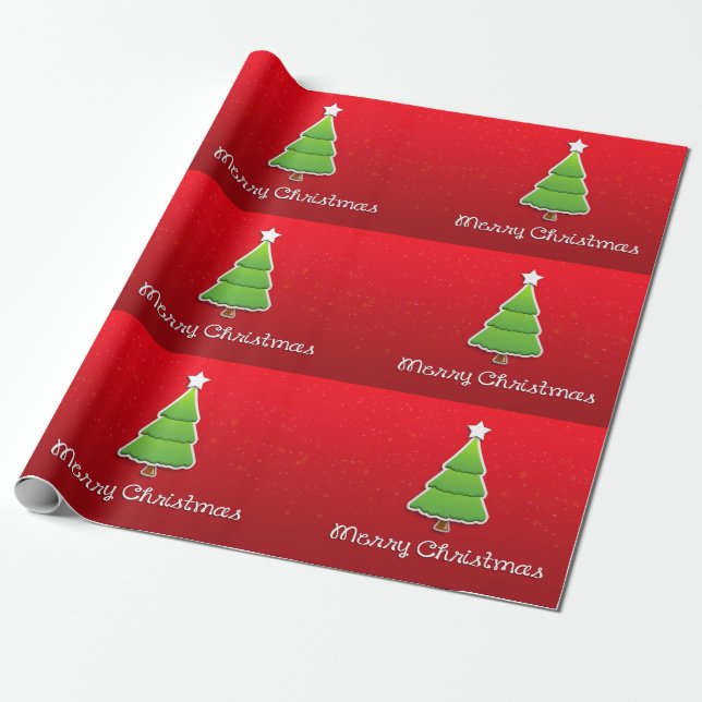 Glad jul Träd Inpackningspapper Presentpapper (Utrullad)