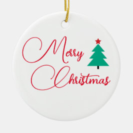 Glad jul Träd Kalligrafi Julgransprydnad Keramik