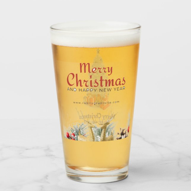 Glad Jul Trädets Gåvornas Hjortens Glas Kopp (Framsida fylld)