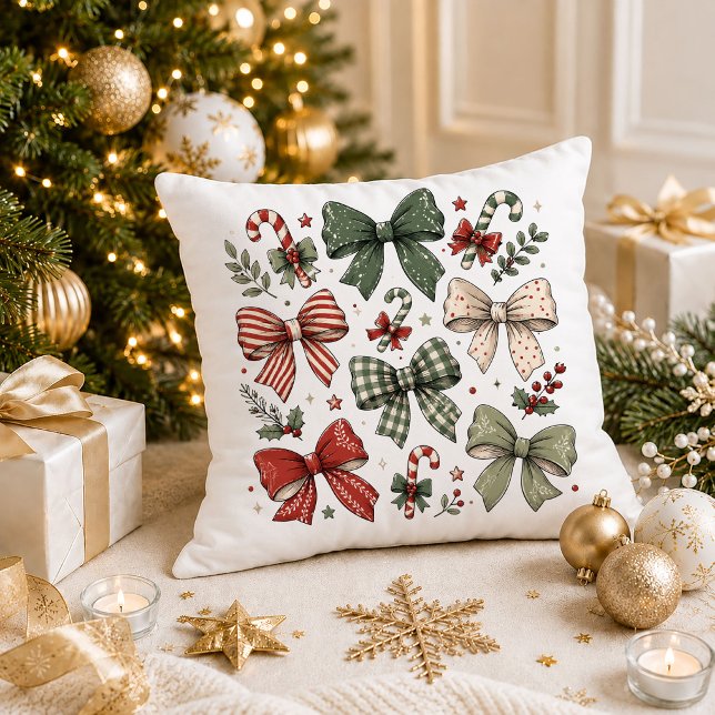 Glad jul Traditionell Kastkudde Dekor Kudde (Merry Christmas Traditional Throw Pillow Decor)