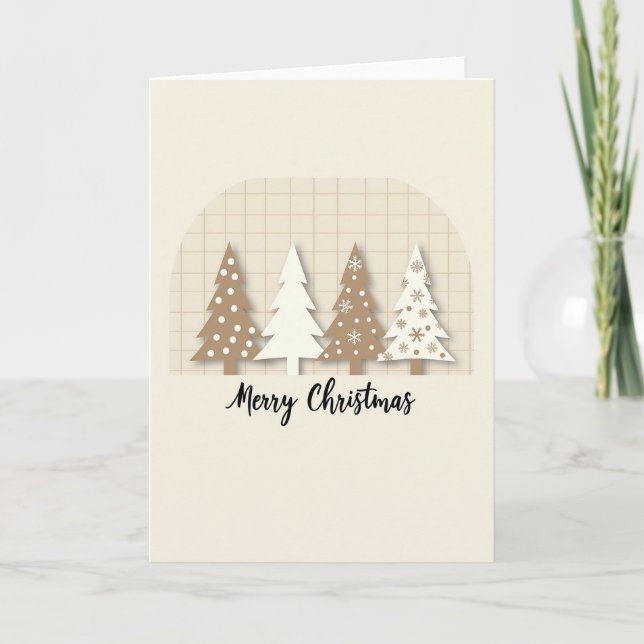Glad jul Trädkort Kort (Framsida)