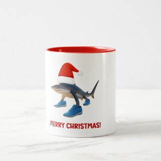 Glad Jul Tralalero Tralala – Rolig Julshark Två-Tonad Mugg