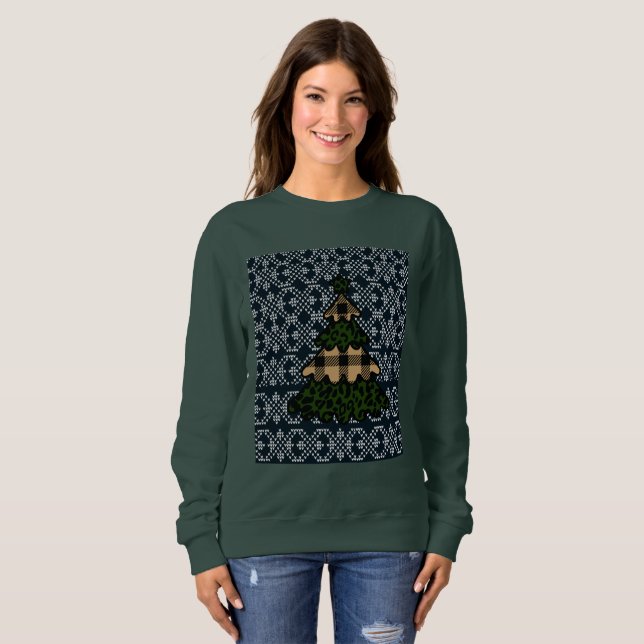 Glad Jul Trendig Dam T Shirt (Hel framsida)