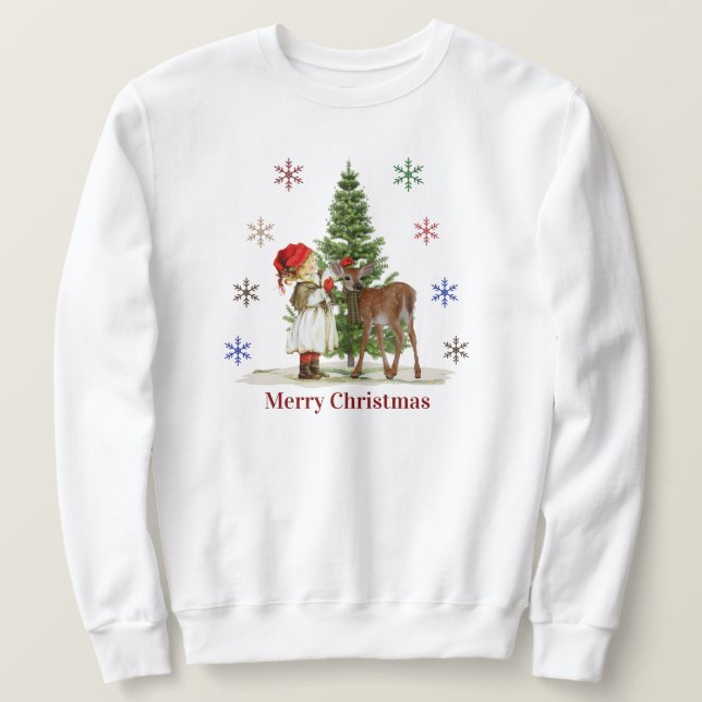 Glad jul Tröja Lång Ärmad Tröja (Design framsida)