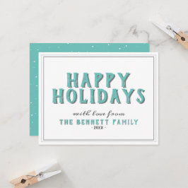 Glad jul turkos typografi jul kort