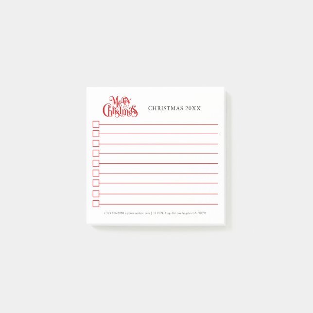 Glad jul typografi design post-it block (Framsida)