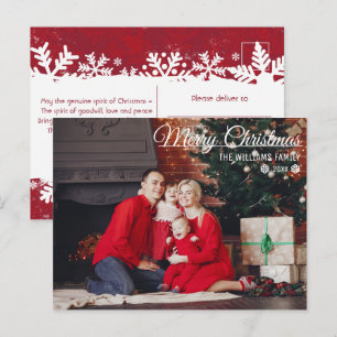 Glad jul Typografi Familj FOTO hälsningar Pos Vykort
