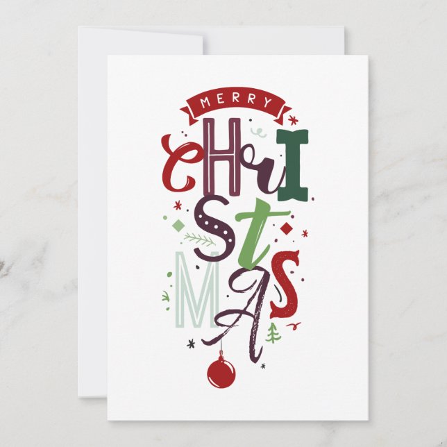 Glad jul Typografi Icke-foto jul Högtid  Julkort (Framsida)