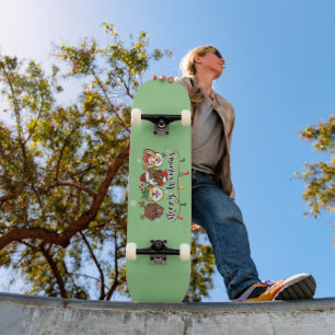 Glad Jul Typografi Skateboard
