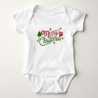 Glad jul Typografi Söt baby bodysuit  T Shirt