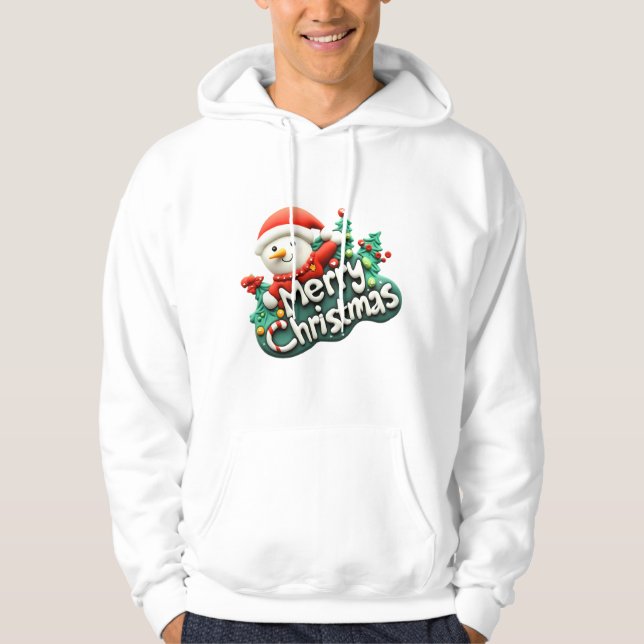 Glad jul Unik Hoodie (Framsida)