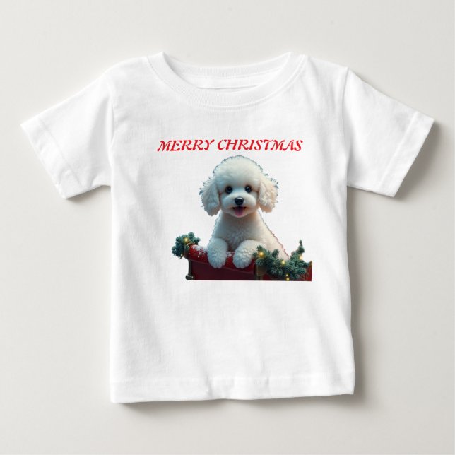 Glad jul valp t shirt (Framsida)