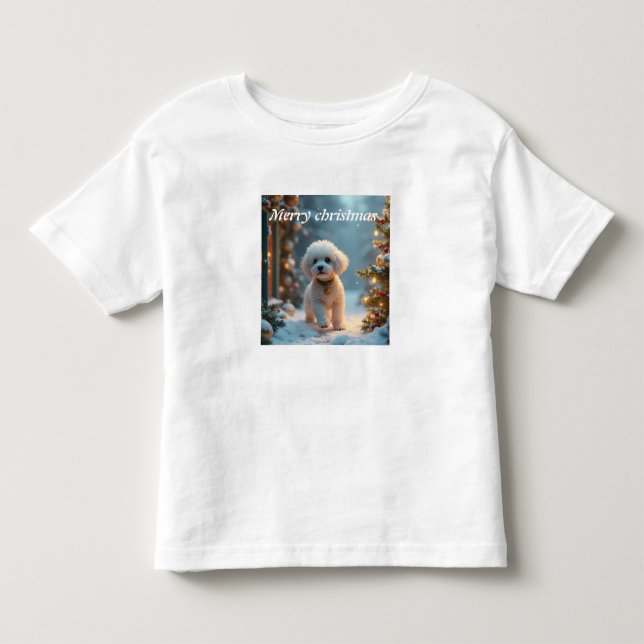 Glad jul valp t shirt (Framsida)