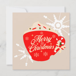 Glad jul Varm choklad Brun Snöflinga Kort
