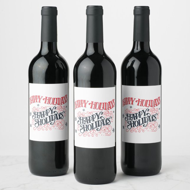 Glad Jul Vinkollektion Vinflaska Etikett (“Cheers to warmth, joy, and festive spirits.”)