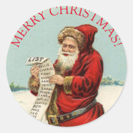 GLAD JUL VINTAGE Klassisk Rund Klistermärke