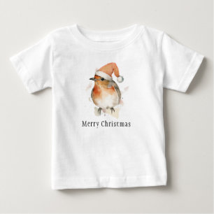 Glad jul Vinter Rödhake Fågel Wildlife Stilfull T Shirt