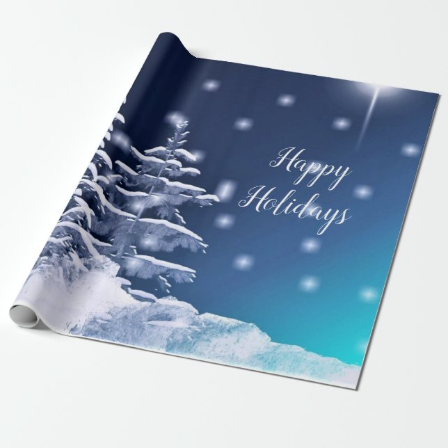 Glad Jul Vinter Värld Kristall Jul Presentpapper (Utrullad)