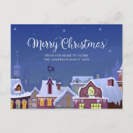 Glad jul Vinterscen Tak Högtider Meddelande Vykort